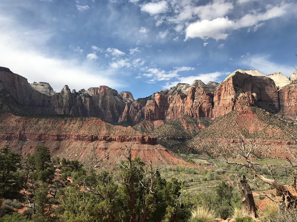 The Zion National Park valley from Watchman trail